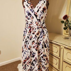 White House Black Market Floral Stripe Dress